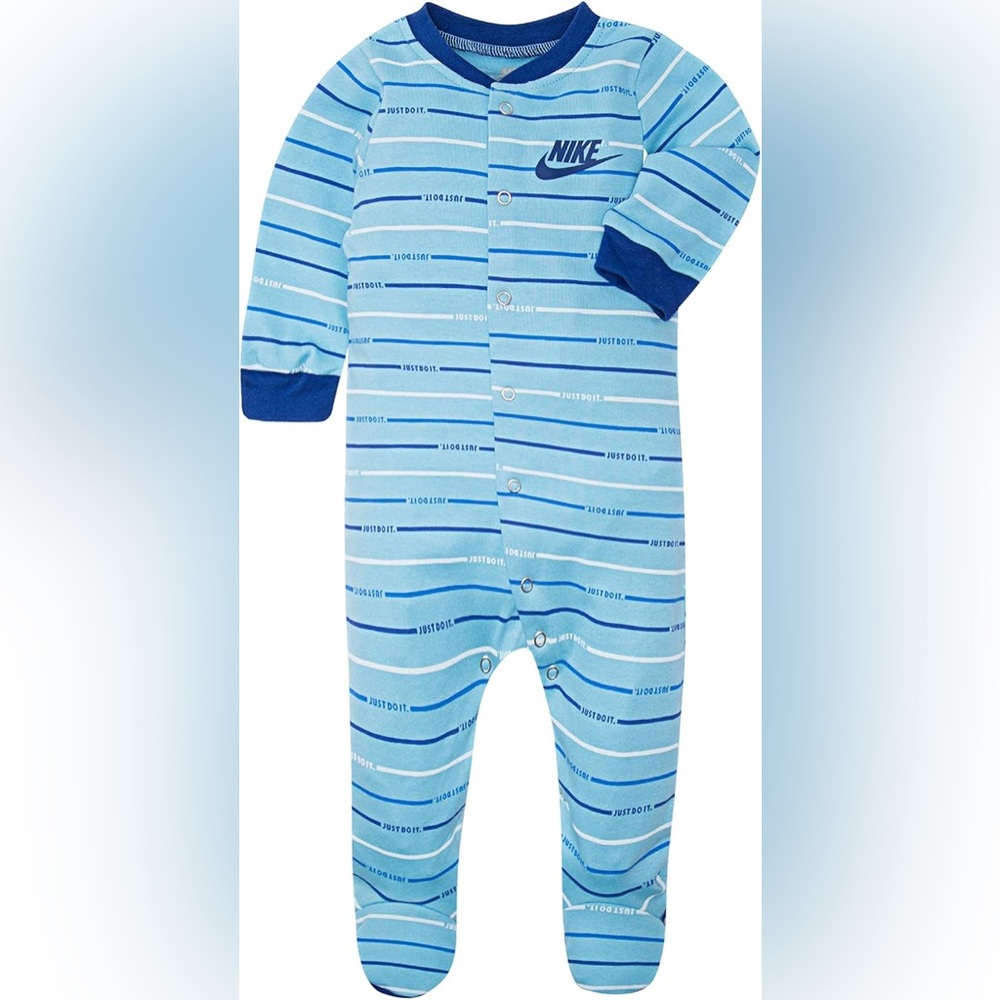 Nike Kids Blue Striped Footie